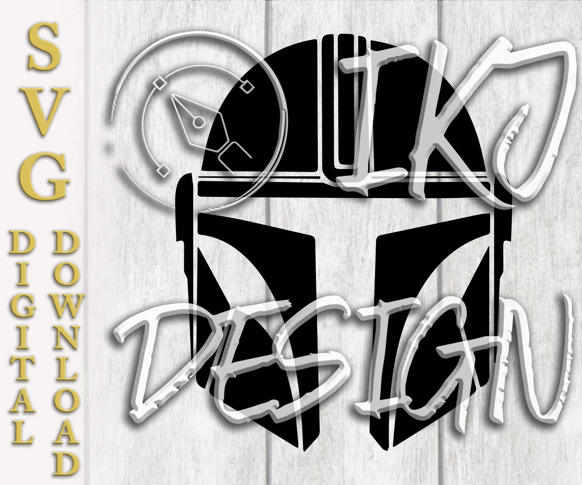 Mando Mandalorian Helmet SVG Vector Art PNG Raster Art - Etsy