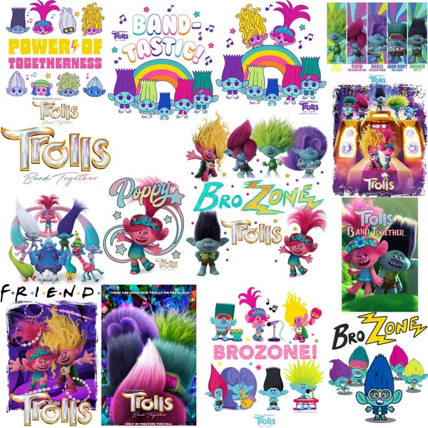 18 Trolls Band Together Png Quality Design Png Digital Download, Brozone Trolls Png, Trolls Characters Png, Trolls Png, Trolls Bundle Png