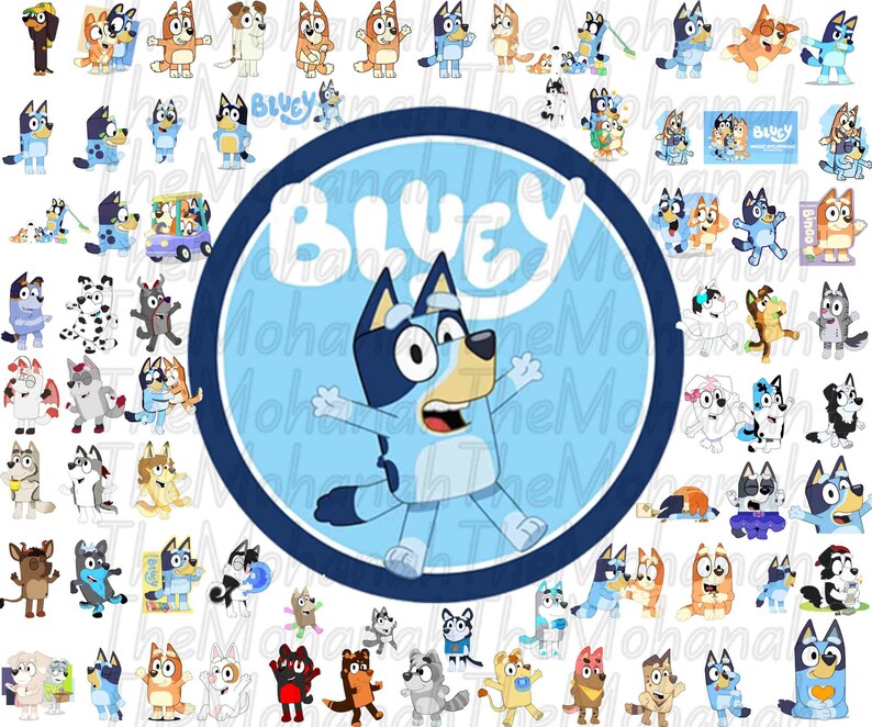 Mega Blue Dog Svg Bundle, Blue Dog Birthday Bundle Blue Dog Family Png Files, Png For Shirts, Birthday Png, Clipart png, Digital Download image 5