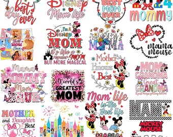 25 Dis ney Mama Cartoon Mouses Movie Png, Family Vacation Png, Retro Mama est Png, Custom Mom Png, Gift For Mother's Day, Instant Download