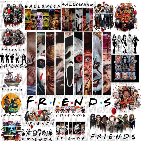 70 Horror Characters Png, Horror Friends Png, halloween character Png, Horror Bundle PNG, Horror Movie PNG, Halloween Png, halloween friends