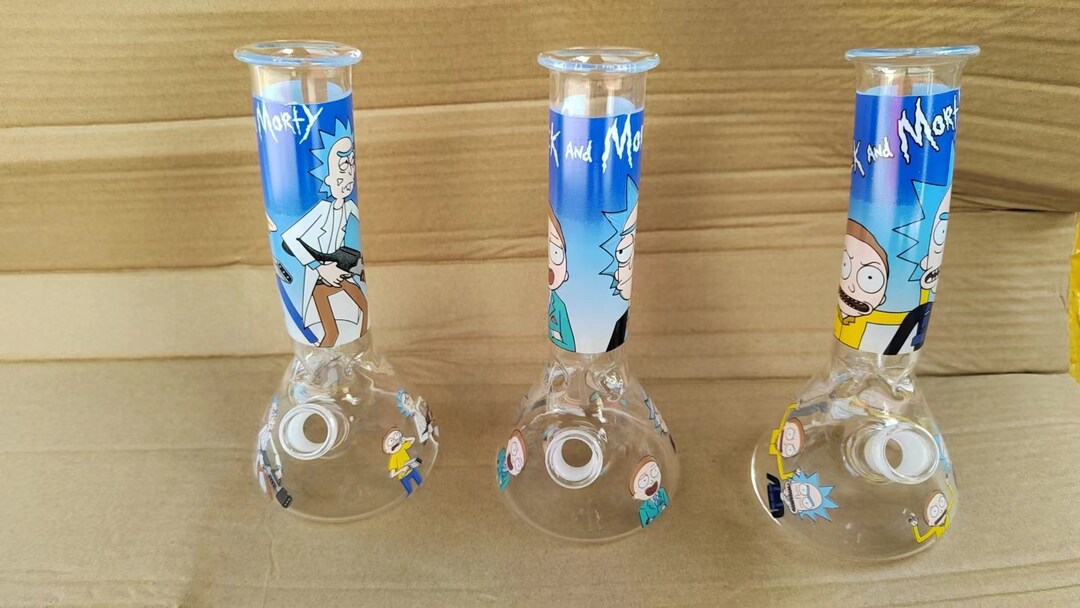 Ellow and Blue Fumed Glass Pipe Handmade Unique Golden Heady Etsy