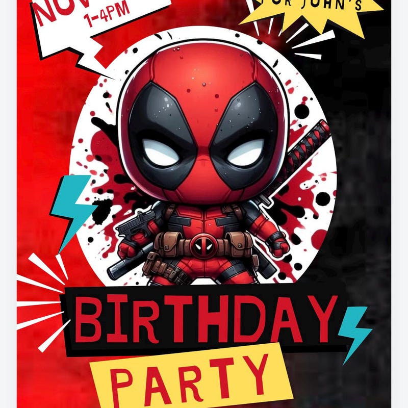 Deadpool Party Supplies - Etsy