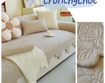 100% Cotton Minimalist Pattern Anti-slip Sofa Couch Breathable Cover Animal Cat Dog Cushion Pad Protector Home Enhance Décor