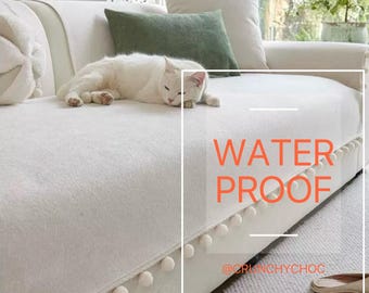 Waterproof Anti-Slip Sofa Cover: Size Customizable Pet & Kid Couch Protector