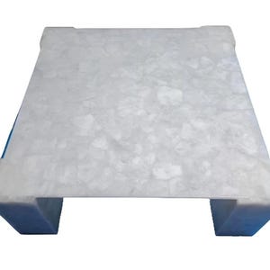 White Quartz Stone Tabletop - Home Decor Centerpiece - Unique Living Room Accent - Kitchen Dining Table Cube