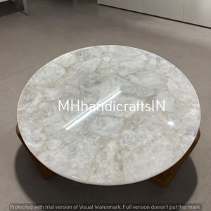 White quartz Round Center Table Top, Natural Quartz Table Top , Quartz Desk Table Top Home Décor Interior