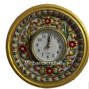 Handcrafted Luxury Marble Shell-Shaped Watch Decorative Showpiece – Elegant Marble Table Clock for Traditional Home Décor & Perfect Gift