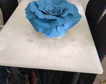 Selenite Stone Table Top: Unique Crystal Furniture, Home Decor