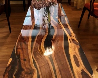 Custom Epoxy Resin Dining Table: Modern Kitchen Decor
