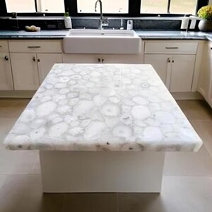 White Quartz Dining Table | Quartz Sofa Table Top | Center Table | Modern Home Décor Furniture | Kitchen & Living Room Table