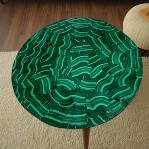 Natural Green Malachite Stone Coffee Table Top For Home Decor Handmade Furniture