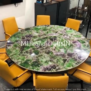 Fluorit Runder Achat Tisch / Steine Esszimmer & Küche Center Tisch / Wohnzimmer Tischplatte Möbel