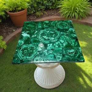 Mesa de Jantar em Pedra Malaquita Natural | Bancada de Cozinha em Malaquita, Mesa de Centro de Jantar | Móveis de Luxo em Pedras Preciosas para Decoração de Casa