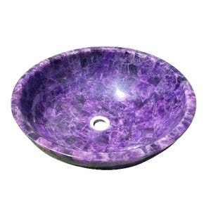 Handmade Amethyst Geode Sink / Amethyst Wash Basin / Amethyst Washroom Sink / Luxury Stone Bathroom Sink / Natural Crystal Bathroom Decor