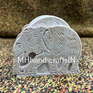 Set of 6 Handmade Marble Coasters with Holder & Inlay Work – Contemporary Coasters for Kitchen, Bar, Coffee Table Living Room Decor