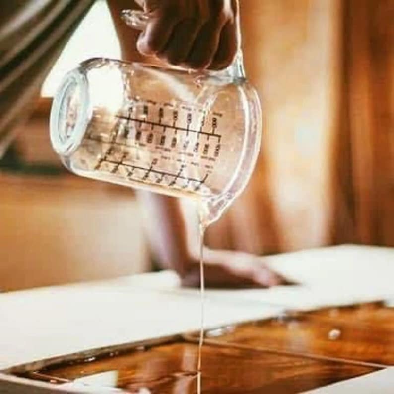 Personalized Clear Resin Epoxy Table, Handmade Dining Table, Live Edge