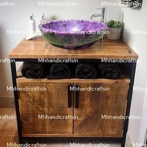 Amethyst Geode Sink, Bathroom sink, Round Wash Basin, Purple Amethyst Crystal Agate Sink, Gemstone Sink, Vessel Bathroom & Kitchen Decor