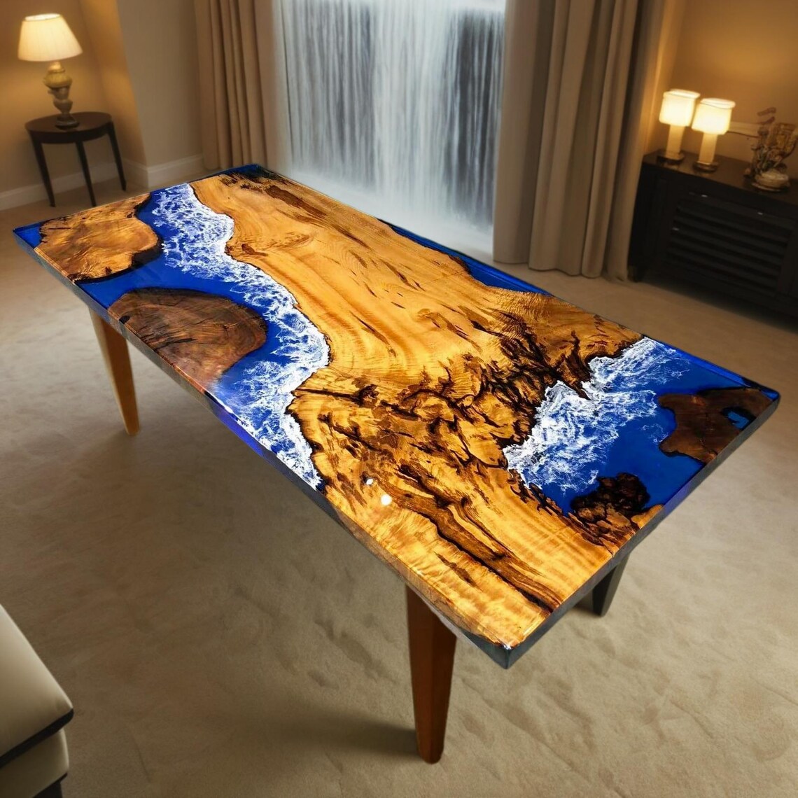 Handmade Ocean Wave Epoxy Resin Coffee Table: Beach House Decor - Etsy