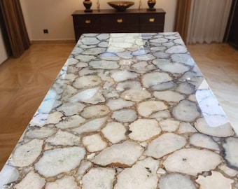 Handmade Natural Agate Table Top: Modern Art Furniture Decor