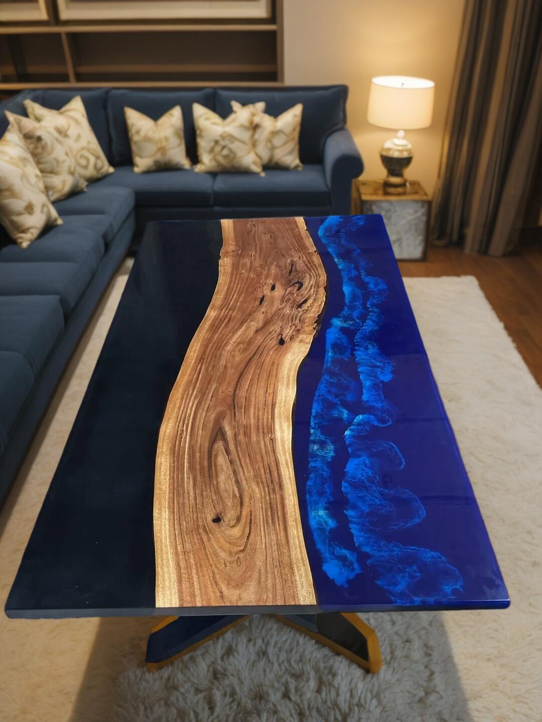 Ocean Wave Epoxy Resin Table: Handmade Beach Theme Furniture - Etsy