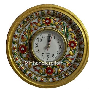 Handcrafted Luxury Marble Shell-Shaped Watch Decorative Showpiece – Elegant Marble Table Clock for Traditional Home Décor & Perfect Gift