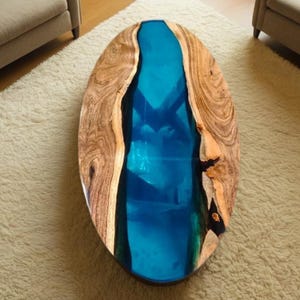 Blue Epoxy Resin Table Top, Epoxy Resin River Table Top, Epoxy Wooden Resin Table Top, Epoxy Dining Table, Epoxy Center Table Top Home Décor