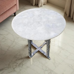 Crystal Coffee Table With White Quartz Stone Customize Handmade Home & Garden Decor Interior
