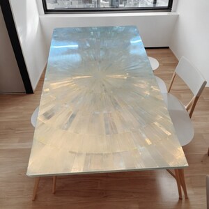 Selenite Sunburst Stone Coffee Dining Table Top / Selenite Stone Living Room Table / Selenite Custom Wall Slab / Handmade Home Furniture