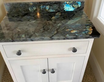 Handmade Labradorite Stone Countertop: Luxury Bathroom or Kitchen Slab