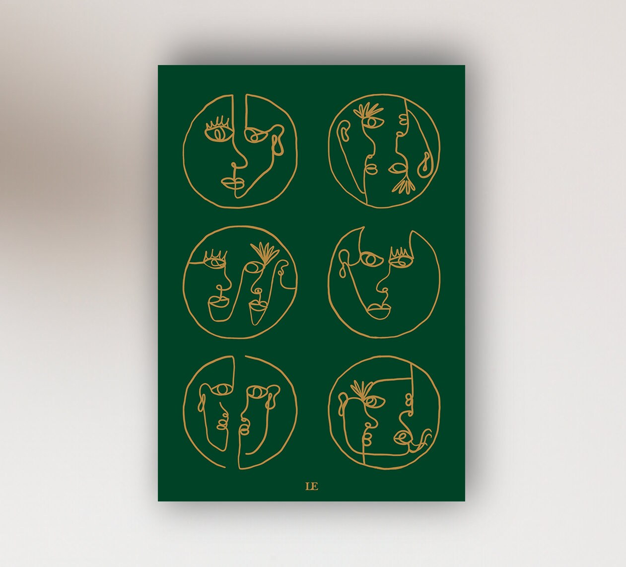 6 Expressions Print in British Racing Green and Satin Bronze - Etsy