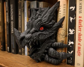 Dragon Bookend, Fantasy Book Nook, Dragon Bookshelf Decor, Book Holder, Reading Nook Decor, Dragon Gift for Book Lovers