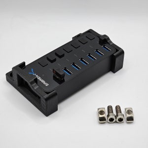 Sabrent 10 Port, 7 port or 7+3 port USB Hub Mount for Sim Racing - 40 profile - 8020 -  Trakracer, Sim Lab, Rig Metal, GT Omega, and more