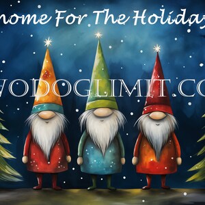 Christmas Cards - Holiday Greeting Cards - &quot;Gnome For The Holidays&quot; (set of 12)