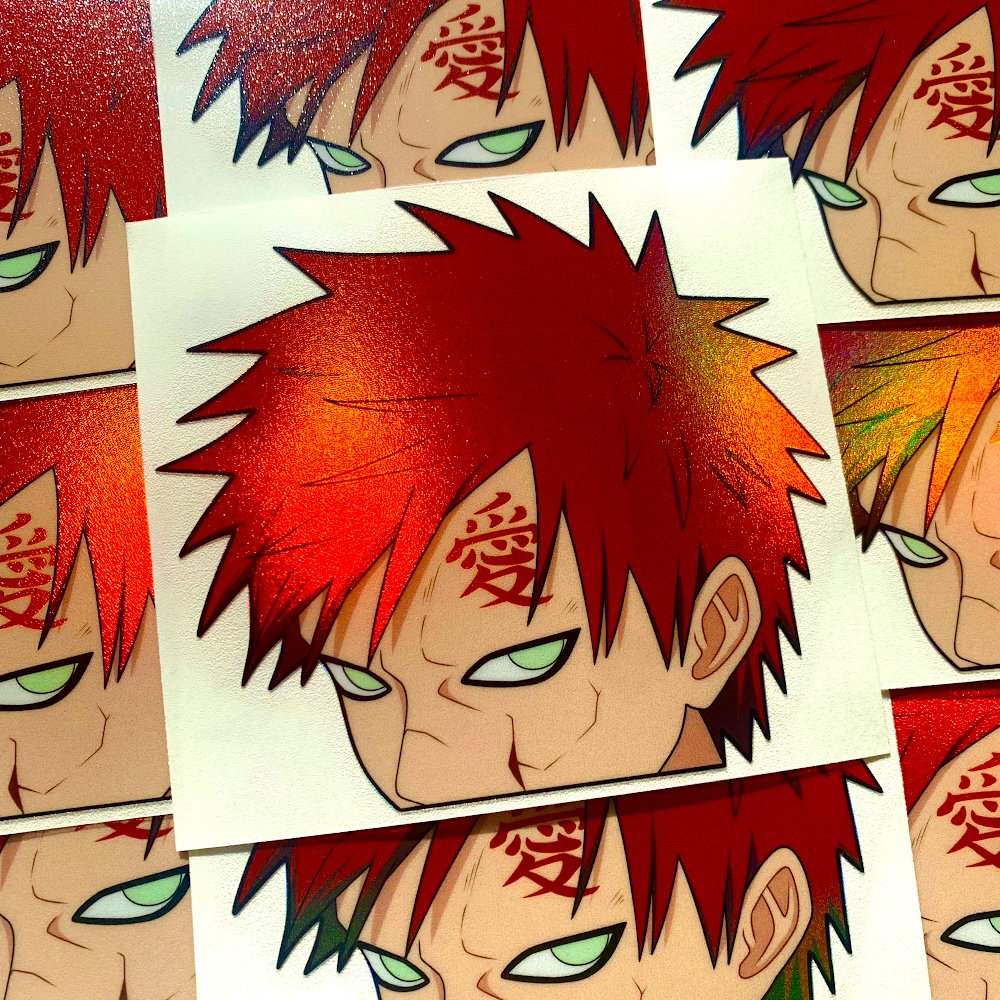 Naruto Gaara's Tattoo Symbol Sticker Vinyl Decal Waterproof! Dark Red 7 Inch