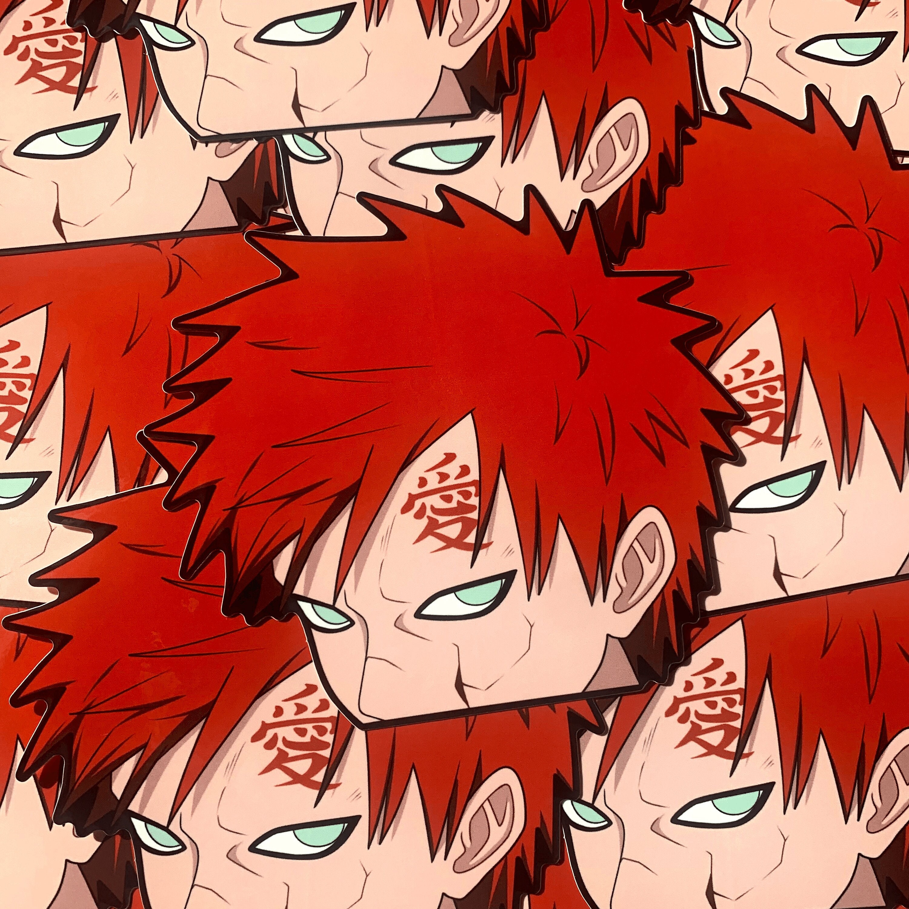 Naruto Gaara's Tattoo Symbol Sticker Vinyl Decal Waterproof! Dark Red 7 Inch