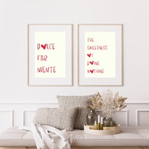 Dolce Far Niente Print - The Sweetness of Doing Nothing Wall Art - Italian Quote Printable - Relaxation Home Decor - Instant Download