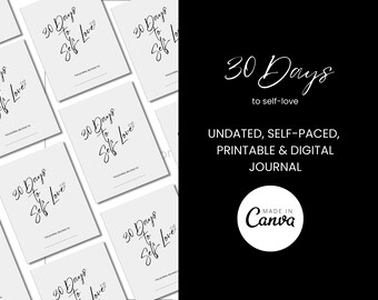 30 dagen naar dagboek voor zelfliefde | Zelfzorgdagboek | Mindfulnessdagboek | Eenvoudig dagboek | Bullet Journal | 30 dagen journaal