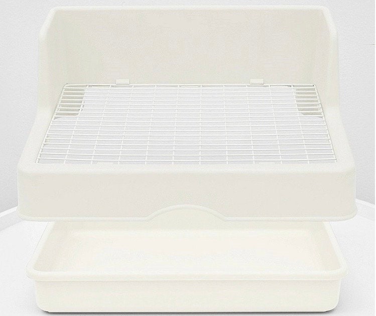 Bunny Litter Box With Grate Rabbit Corner Litter Pan Pet Etsy