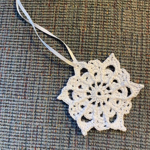 Crochet snowflake ornament