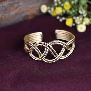 Brass Celtic Bracelet, Irish Bracelet, Knot Bracelet, Celtic Jewelry For Her, Dara Knot Bracelet, Celtic Knot Bracelet Cuff, Gift For Her