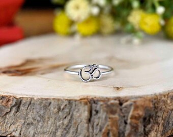 Silver Om Ring: High Polish Yoga Jewelry