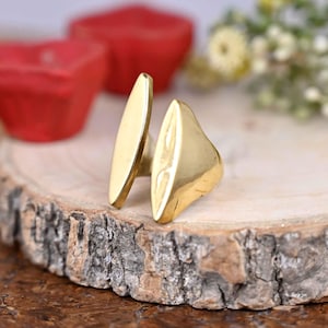 Long Statement Ring, Adjustable Brass Bold Chunky African Statement Rings, Big Boho Rings, Perfect Gift For Her, Bohemian Jewelry