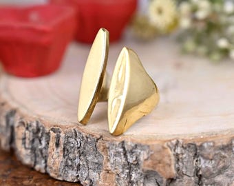Long Statement Ring, Adjustable Brass Bold Chunky African Statement Rings, Big Boho Rings, Perfect Gift For Her, Bohemian Jewelry
