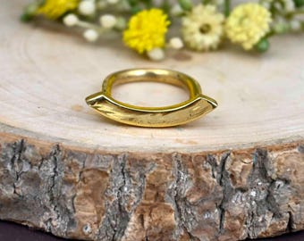 Brass Bar Ring: Minimalist Knuckle Ring, Stackable Jewelry