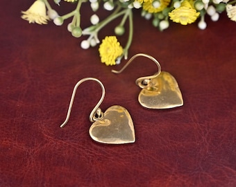Gold Puffy Heart Earrings, Chunky Y2K Style
