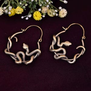 Dainty Snake Shaped Charm Huggie Hoop Earrings