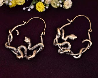 Dainty Snake Shaped Charm Huggie Hoop Earrings