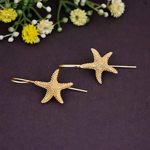 Unique Starfish Earrings, Large Starfish Design, Dangle Earrings, Statement Ring, Jewelry for Beach, Gift for Her, Personalized Gifts