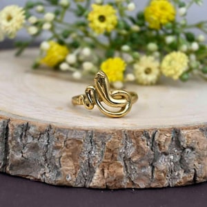 Gold Snake Ring, Snake jewelry, Serpent Band, Adjustable ring, Animal jewelry, boho pinky knuckle delicate ring, Gothic ring, gift for her